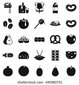 Nourishment icons set. Simple set of 25 nourishment vector icons for web isolated on white background