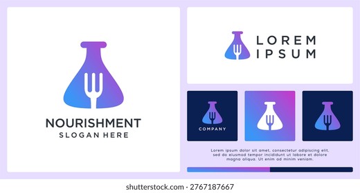 Nourishment lab logo design with fork
