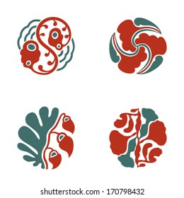 Nouveau design elements and page decoration. Vector set