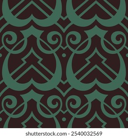 Nouveau modernist style of the 20th century. Ornamental decorative pattern element. Seamless texture. Vector illustration. 