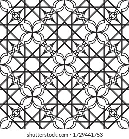 Nuevo patrón sin fisuras. Corte láser. Art deco. Motivo geométrico tradicional. Fondo vintage para impresiones de diseño. Resumen de entramado gráfico de fondo blanco y negro. Textura vectorial elegante 