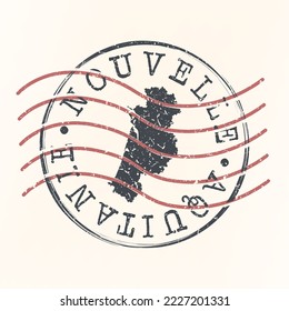 Nouvelle-Aquitaine, France Stamp Map Postal. Silhouette. Passport Round Design. Vector Icon. Design Retro Travel National Symbol.