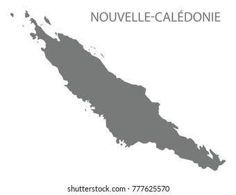 Nouvelle-Caledonie NORD map of New Caledonia grey illustration silhouette shape_Nouvelle-Caledonie-06