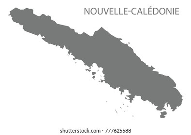 Nouvelle-Caledonie SUD map of New Caledonia grey illustration silhouette shape_Nouvelle-Caledonie-03