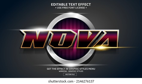 Nova 3D editable text effect template