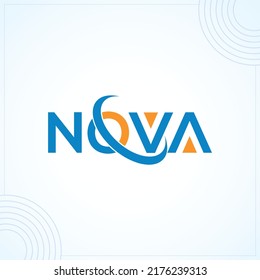 NOVA Abstract Typography lettering modern creative premium logo design vector template
