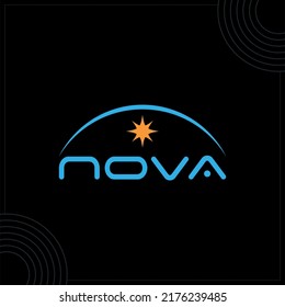 NOVA Abstract Typography lettering modern creative premium logo design vector template
