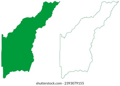 Nova Brasilandia dOeste municipality (State of Rondônia or Rondonia, RO, Municipalities of Brazil, Federative Republic of Brazil) map vector illustration, scribble sketch Nova Brasilândia d'Oeste map