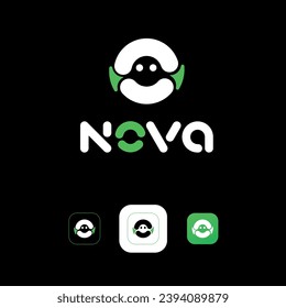 Nova logo circular artificial intelligence vector image. Endless symbol and icon, vector illustration in modern and clean style easy to edit