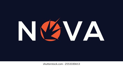 nova logo design wordmark, spark graphic vector icon