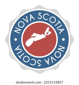 Nova Scotia, Canada Badge Map Vector Seal Vector Sign. National Symbol Country Stamp Design Icon Label. 