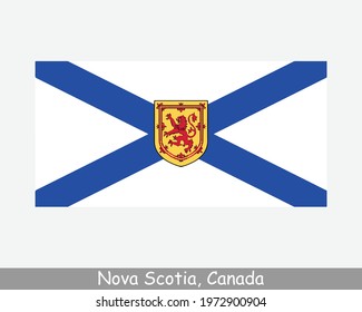 Nova Scotia Canada Flag. Canadian Province Banner. Flag of NS, CA. EPS Vector Illustration.