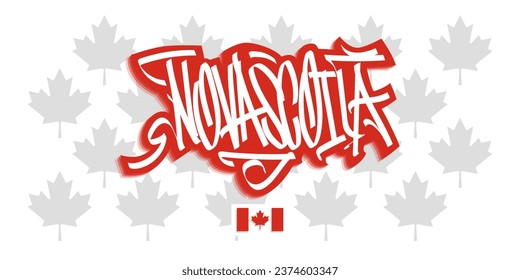 Nova Scotia Canada Graffiti Tag Vector Design On White Background Eps 10