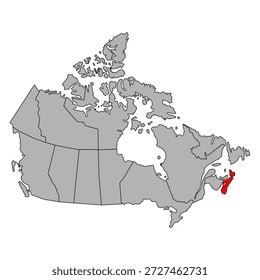 Nueva Escocia de Canadá forma de mapa, Web de viaje plano concepto icono Ilustración vectorial .
