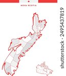 Nova Scotia - Canada Province - Cities Map - Vector - Regional District, North America