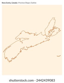 Nova Scotia, Canada. Simple vector map. Province shape. Outline style. Border of Nova Scotia. Vector illustration.