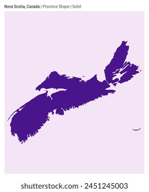 Nova Scotia, Canada. Simple vector map. Province shape. Solid style. Border of Nova Scotia. Vector illustration.