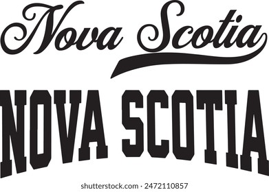 Nova Scotia Canada Word Vector Illustration