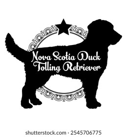 Nova Scotia Duck dog silhouette, dog, dog breeds,  vector, silhouette, logo design, animal, illustration, icon, sign, black, pet