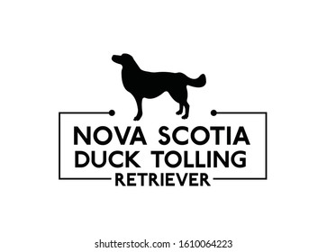 Nova Scotia Duck Tolling Retriever - black silhouette of dog on a white background