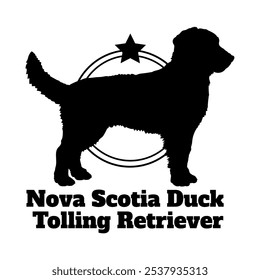 Nova Scotia Duck Tolling Retriever silhueta do cão, cão, raças de cães, logotipo, vetor, silhueta, design de logotipo, animal, ilustração, ícone, sinal, design, preto, símbolo, animal de estimação