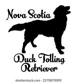 Nova Scotia Duck Tolling Retriever. dog silhouette, dog breeds, logo, vector, silhouette,  animal, illustration, icon, sign, design, black, symbol, pet, love
