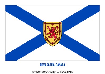 Nova Scotia Flag Vector Illustration on White Background. Provinces Flag of Canada. Correct Size, Proportion and Colors.