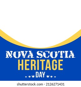 Nova Scotia Heritage Day. Canadian holidays. l flat design. flyer design. blue background.