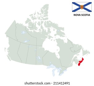 nova scotia map with flag