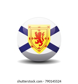 Nova Scotia national circle button flag background texture. Vector illustration.