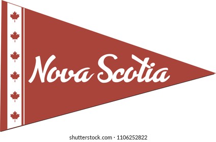 Nova Scotia Pennant. Canadian Province Flag, Retro Triangle School, Tourism, Felt Isolated 