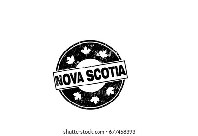 Nova Scotia Province Canada Round Grunge Rubber Stamp