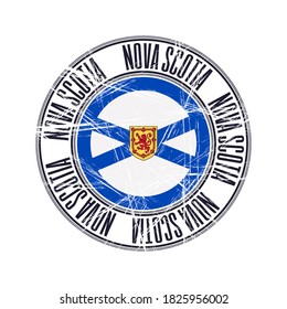 Nova Scotia province, Canada. Vector postal rubber stamp over white background