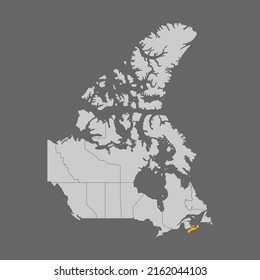Nova Scotia province highlighted on map of Canada