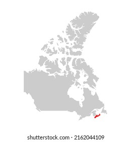 Nova Scotia province highlighted on map of Canada