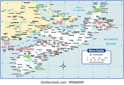 Nova Scotia Province Map