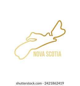 Nova Scotia province simplified abstract map, outline gradient contour