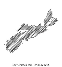 Nova Scotia Provinces Canada thread map line vector illustration