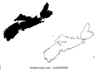 Nova Scotia (provinces and territories of Canada) map vector illustration, scribble sketch Nova Scotia map