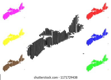 Nova Scotia (provinces and territories of Canada) map vector illustration, scribble sketch Nova Scotia map