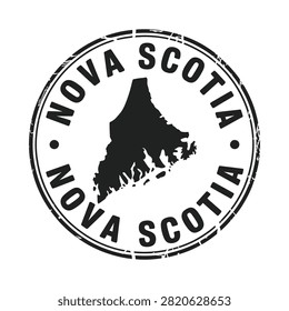 Nova Scotia Silhouette Stamp Black And White Vector Illustration