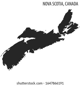 Nova Scotia Vector Map Dark Grey on White Background