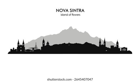 Nova Sintra Skyline Silhouette with Cape Verde.