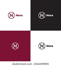 "Nova - A Sleek and Modern Logo Design Featuring a Circular 'N' Lettermark, Perfect for Innovative Branding, Corporate Identities, and Professional Business Solutions"

