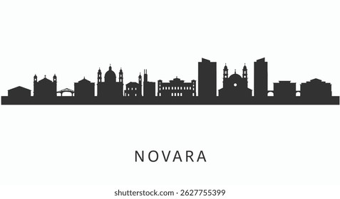 Novara Italy skyline silhouette panorama.