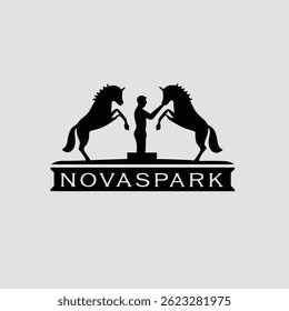 novaspark abstract tech startup logo design Vector