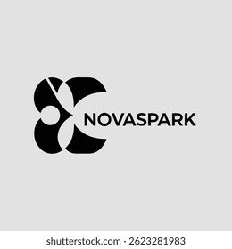 novaspark abstract tech startup logo design Vector