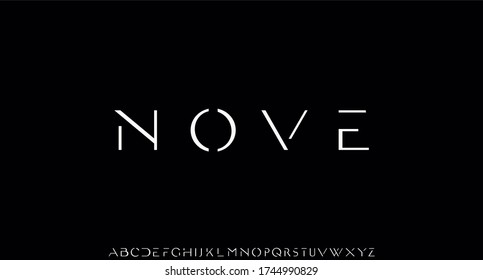 NOVE, ELEGANT MINIMAL FONT ALPHABET VECTOR