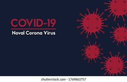 Novel Corona Virus. COVID-19. Corona virus are isolated in blue background. Chine Wuhan virus disease.