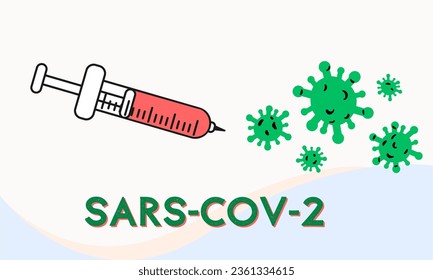 The Novel Corona Virus SARS-CoV-2, the virus causing COVID-19 detailed flat vector illustration.